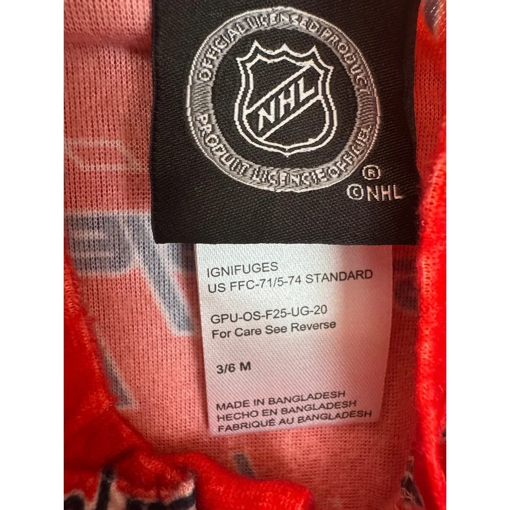 NHL Washington Capitals Infant Red Footed Sleeper Pajamas 3-6M NEW